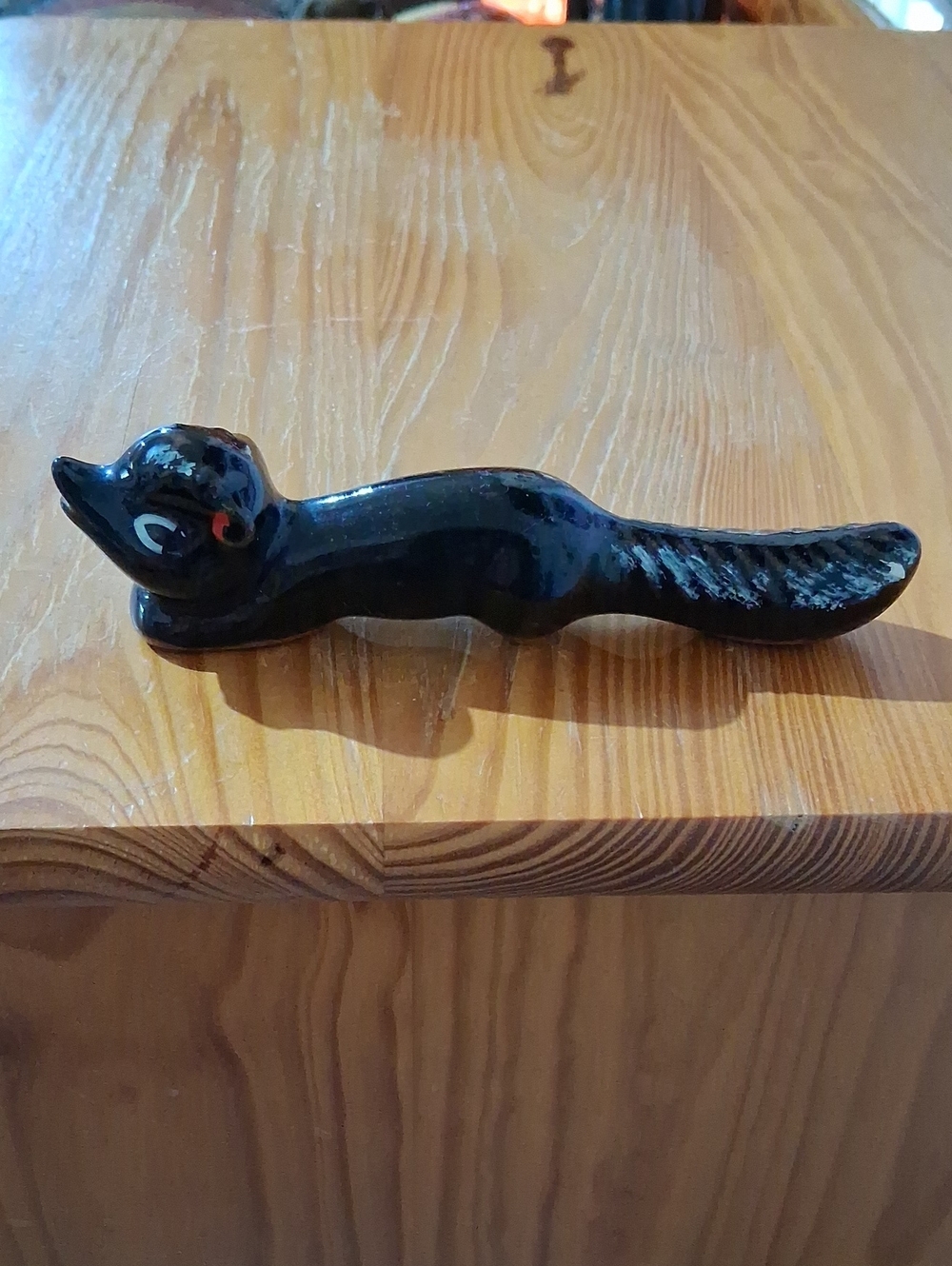Black Ceramic Skunk Figurine Decorative Accessory